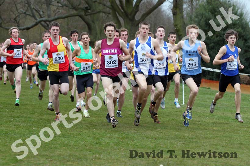 Soon after the start of the Under-20 Men, McCain Inter Counties Cross Country, Cofton Park, Birmingham.